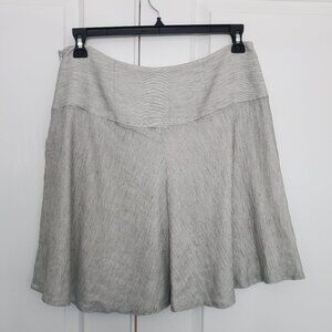 CAbi Ivory Black Luna Linen blend A Line Skirt Style 829, women's size 12